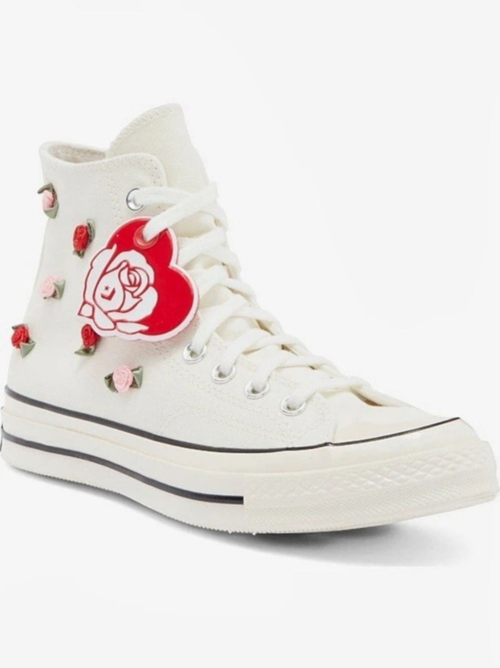 Converse Women’s Chuck 70 Hi High Top Sneakers White & Red US 8.5 / M 6.5 NWB